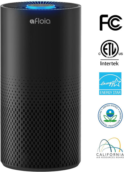 Afloia Air Purifiers for Bedroom Large Room Up to 1076 Ft², 3-Stage Air Filter for Home 22 dB, Air Cleaner for Pets Dust Dander Mold Pollen, Odor Smoke Eliminator, Kilo White, 7 Color Light
