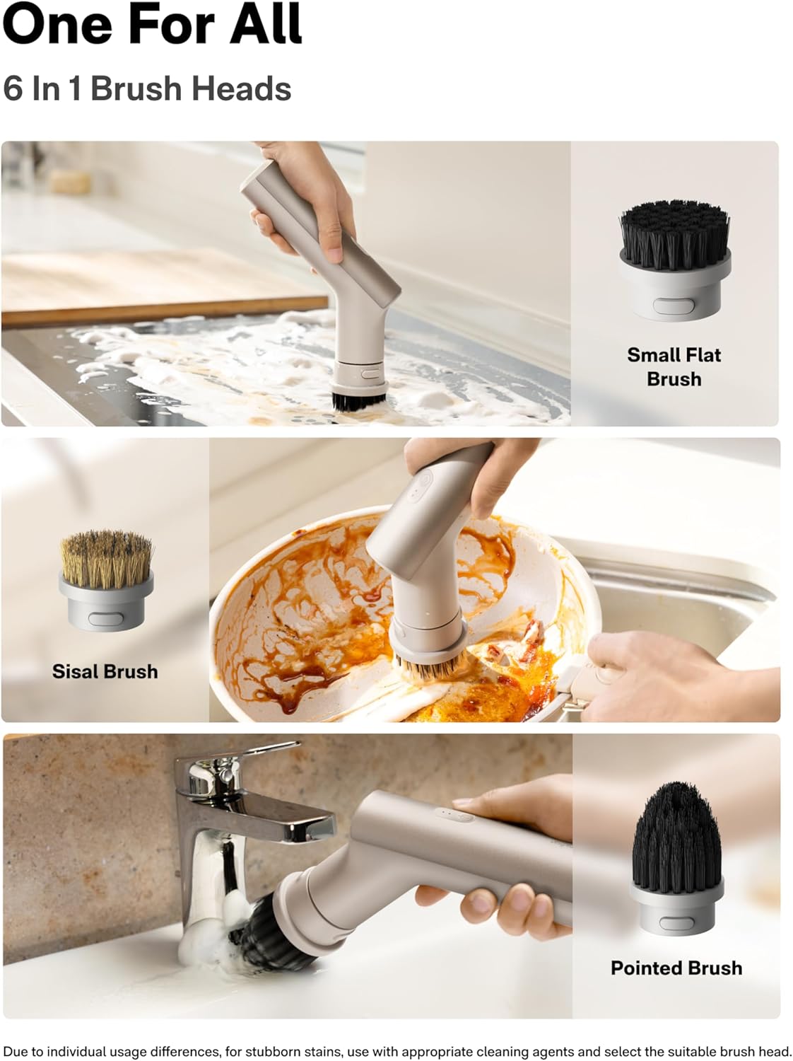 Electric Spin Scrubber for Kitchen and Bathroom | IPX7 Waterproof Power Scrubber | Cordless Rechargeable Cleaning Brush | Tile Sink and Shower Scrubber | Multi-Purpose Dish and Surface Cleaner - PuriLite