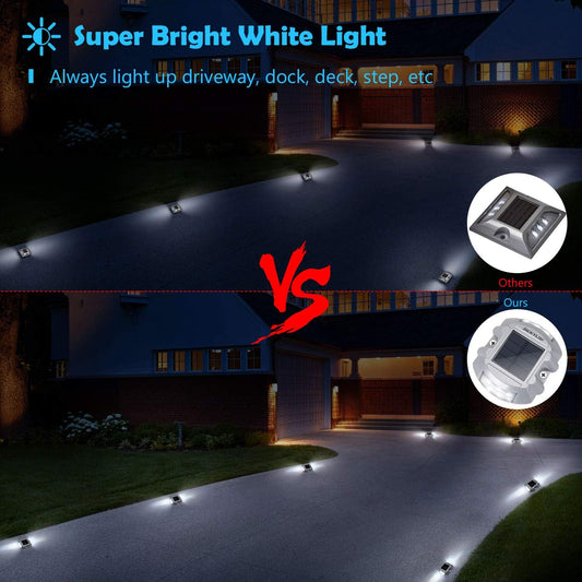 JACKYLED Solar Deck Lights Solar Dock Lights LED Cool White