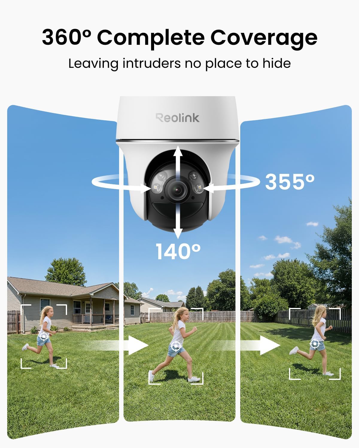 REOLINK Solar Security Cameras Wireless Outdoor 360° Coverage Argus PT