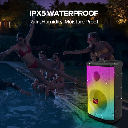 Monster Sparkle Bluetooth Speaker Loud, 120W Peak Portable Speaker with Powerful Sound and Heavy Bass, Full-Screen Colorful Lights, 24H Playtime, AUX, USB Playback, Waterproof