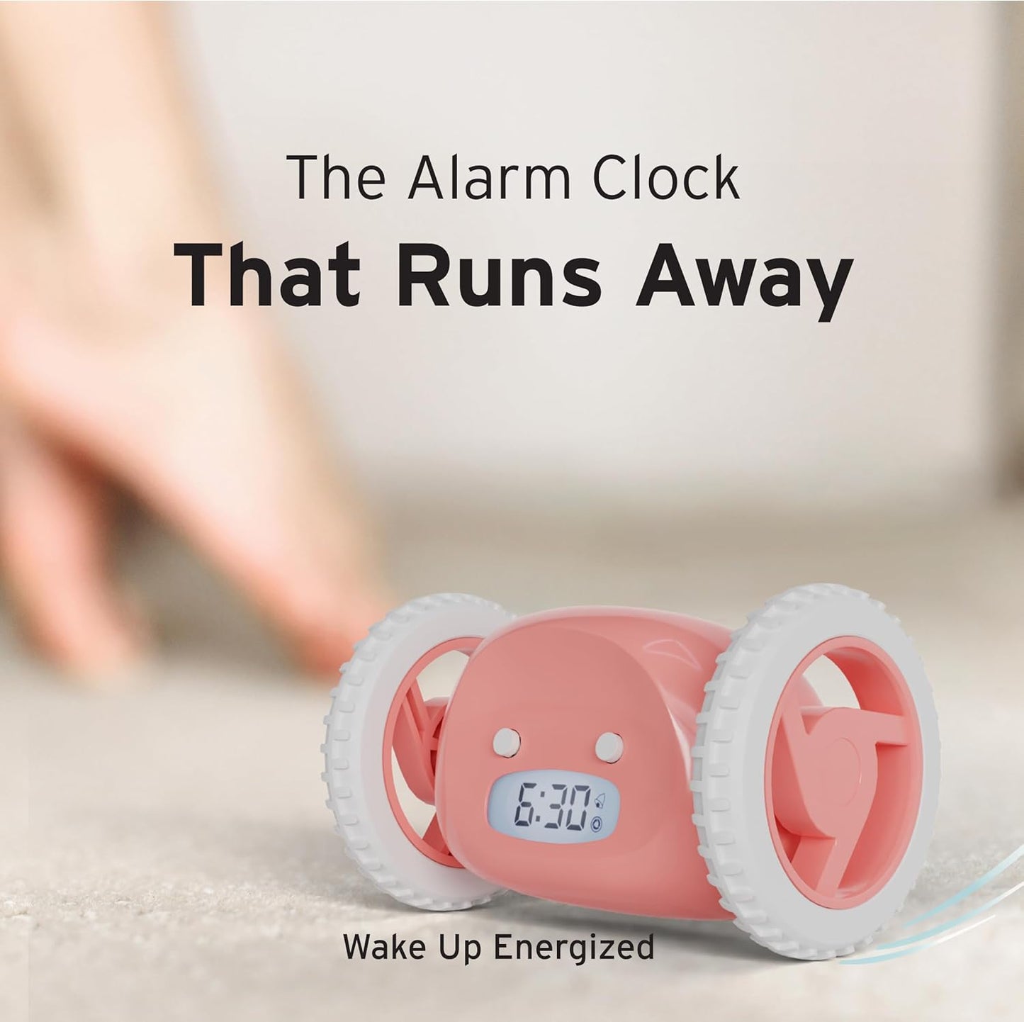 CLOCKY Extra Super Loud Alarm Clock for Heavy Sleepers Adults Kids Teens Bedroom, Move Jump Roll Run Away Easy to Set Smart Digital Alarm Clock Funny Gag Gift (Chrome)