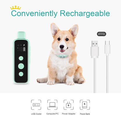 Bousnic Shock Collar for Dogs - Waterproof Rechargeable Dog Electric Training Collar with Remote for Small Medium Large Dogs with Beep, Vibration, Safe Shock Modes (8-120 Lbs) (Green)