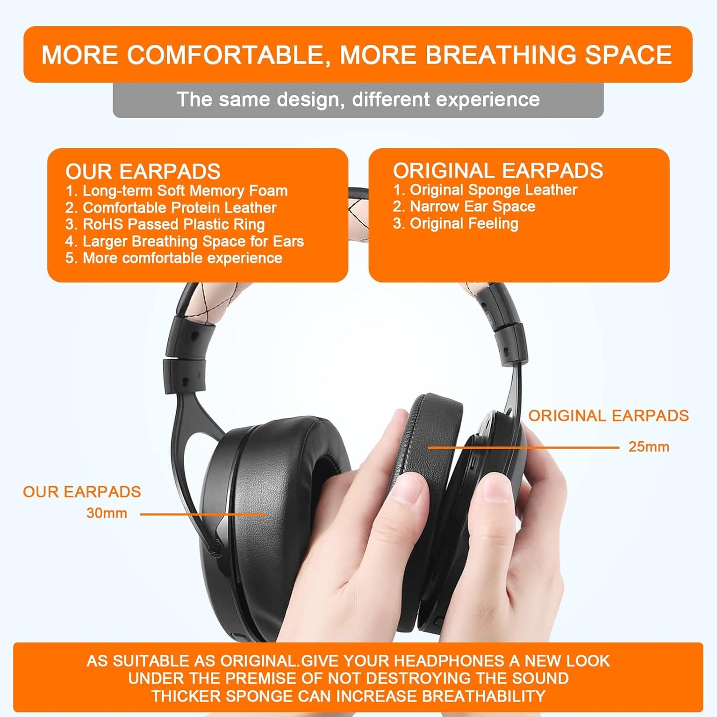 HS60 Earpads, GVOEARS Replacement Ear Pads Cushion for Corsair HS70 HS60 HS50, Softer Durable Knitted Gaming Headset Noise Isolation Earpads (Grey)