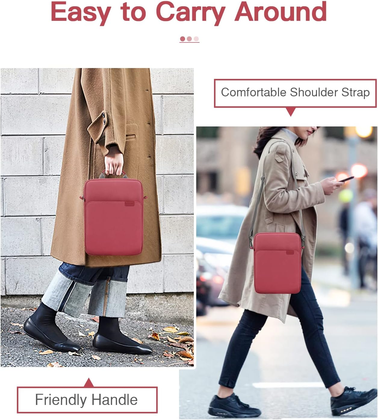 MoKo 13.3-14 Inch Laptop Sleeve Bag Fits MacBook Pro M3/M2 14" 2023, MacBook Pro 13" M2, New MacBook Air 13.6" M3/M2 2024/2022,Tab S8 Ultra 14.6",Handle Carrying Case with Shoulder Strap, Black & Gray - PuriLite