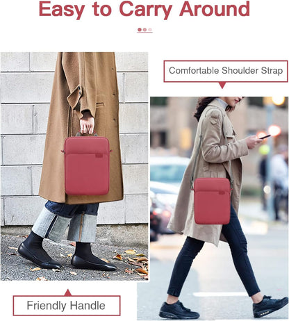 MoKo 13.3-14 Inch Laptop Sleeve Bag Fits MacBook Pro M3/M2 14" 2023, MacBook Pro 13" M2, New MacBook Air 13.6" M3/M2 2024/2022,Tab S8 Ultra 14.6",Handle Carrying Case with Shoulder Strap, Black & Gray - PuriLite