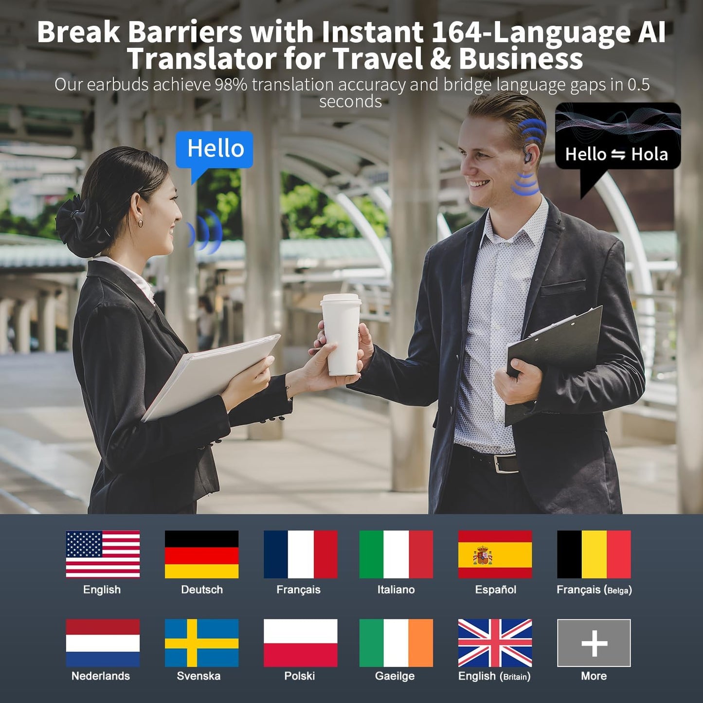 Purilite Select 3-in-1 AI Translator Earbuds – Speak, Connect, Understand the World