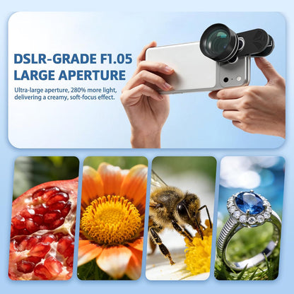 90mm Professional Macro Lens for Smartphone, Macro Lens Kit with Universal Lens Clip, Aluminum Phone Camera Lens Attachment for iPhone 17/16/15/12/11 Samsung & Android Phone