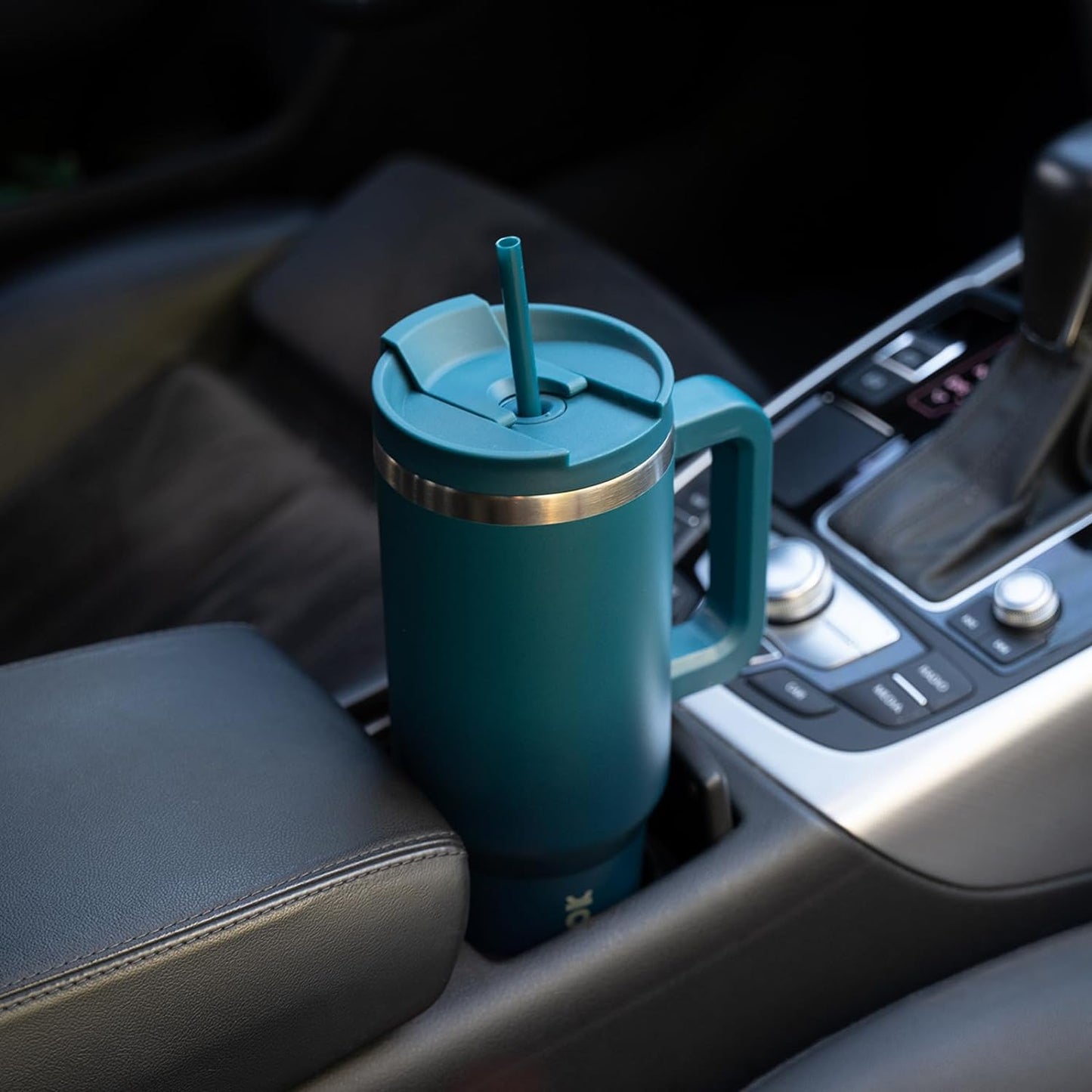 BJPKPK Tumbler with Handle and Straw 30oz Insulated Tumbler Cups with Lid Stainless Steel Travel Coffee Mug,Indigo Black