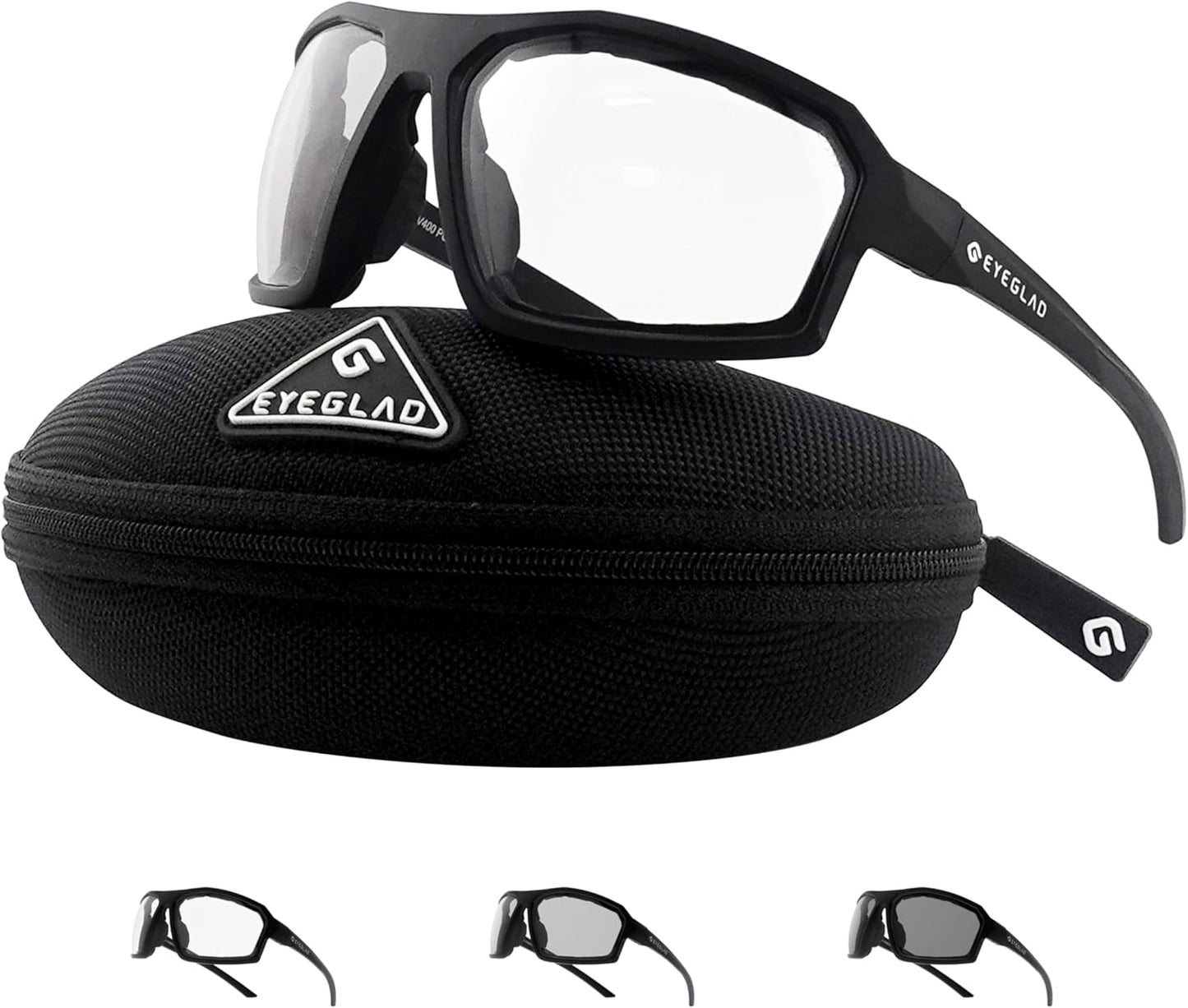 EYEGLAD REV Z87+ Motorcycle Safety Glasses High Impact Photochromic UV400 Eclipse Shift Sports Wrap Safety Sunglasses for Men Women