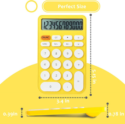 VEWINGL Mechanical Switch Calculator, 12 Digit Large LCD Display and Buttons, Great for Everyday Life and Basic Office Work, with Battery