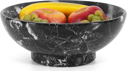 Handmade Marble Fruit Bowl | Decorative Serving Bowl | Kitchen Countertop Bowl | Round Fruit Bowl | Home Décor Bowl - PuriLite