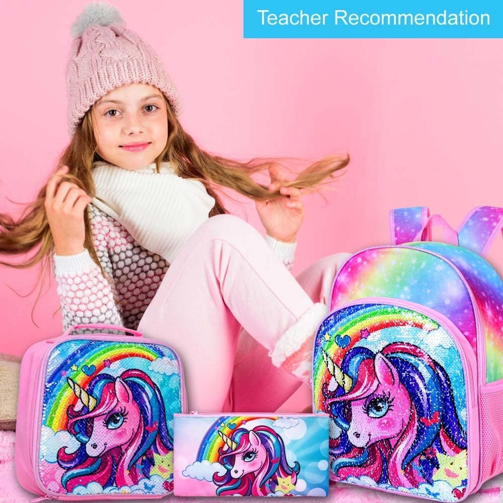 3pcs Backpack for Boys and Girls, 16” Kids Kindergarten Bookbag with Lunch Box, Cute Elementary Backpacks for Boy Girl
