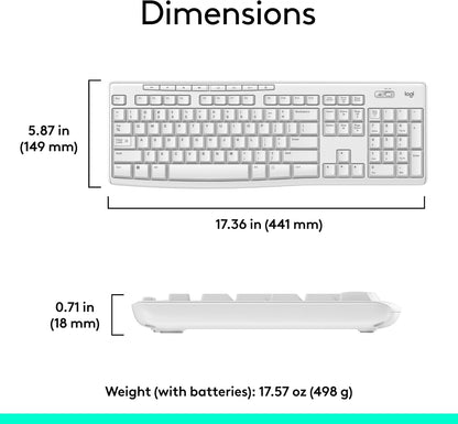 Logitech MK270 Wireless Keyboard and Mouse Combo for Windows, 2.4 GHz Wireless, Compact Mouse, 8 Multimedia and Shortcut Keys, 2-Year Battery Life, for PC, Laptop - Rose