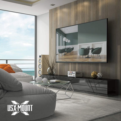 USX MOUNT UL Listed Fixed TV Wall Mount for 37-82 Inch TVs up to 132 Lbs, Low Profile TV Wall Bracket Fit Wood Studs 16", 18", 24", TV Mount with Max VESA 600x400mm, Quick Locked and Release, XFL090