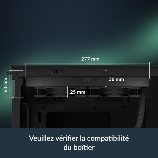 ARCTIC Liquid Freezer III Pro 240-240 mm AIO CPU Cooler, Water Cooling, 38 mm Radiator, PWM Pump, VRM Fan, AMD AM5/AM4, Intel LGA1851/1700 Contact Frame - Black