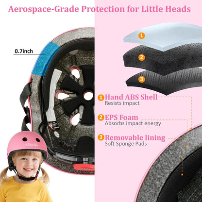 KAMUGO Kids Adjustable Helmet, Suitable for Toddler Kids Ages 3-8 Boys Girls, Multi-Sport Safety Cycling Skating Scooter Helmet