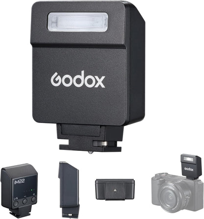 Godox iM20 Mini Flash On-Camera Speedlite with 5 Power Levels, 3s Recycle Time, 440 Full Power Flashes, Built-in Battery Replacement for Canon Nikon Sony Mirrorless Cameras