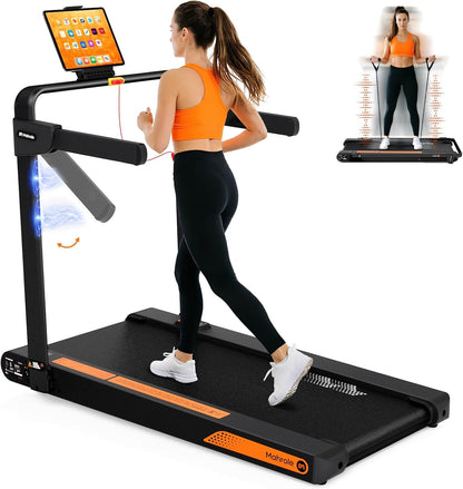 Mahrole Walking Pad with Vibration and lncline,Foldable Walking Pad Treadmill with Remote Control and APP,Powerful 3.0HP Servo Motor Treadmills for Home and Office