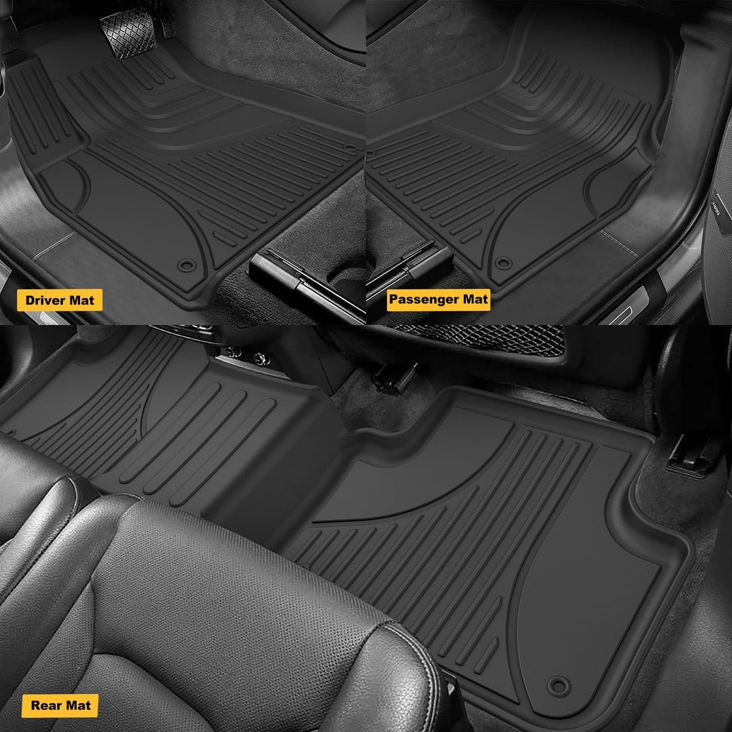 AOMSAZTO Floor Mats & Trunk Mat for 2024 2025 Chevy Equinox EV (Non Fuel),TPE All Weather Protection 2 Rows Car Floor Liners with Cargo Liner for Chevrolet Equinox EV (Non Fuel)