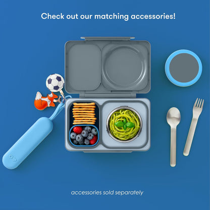 OmieBox UP bento box for kids | Insulated lunch box | Insulated food jar | Cooler ice pack | 2 Compartments (Cherry Pink)