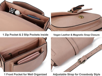 Crossbody Bags for Women Small Over the Shoulder Saddle Purses and Boho Cross body Handbags,Vegan Leather