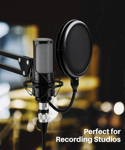 GEARit XLR Male to Female Microphone Cable (10 Feet, 6-Pack) 3-Pin Balanced Shielded Mixer, Recording Studio, Podcast - Black