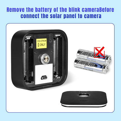 Solar Panel for Blink Camera Outdoor, Outdoor Security Camera Solar Panel Compatible with Blink Outdoor 4(4th Gen) with 13,1ft Calbe, Adjustable Mount (Camera Not Included)