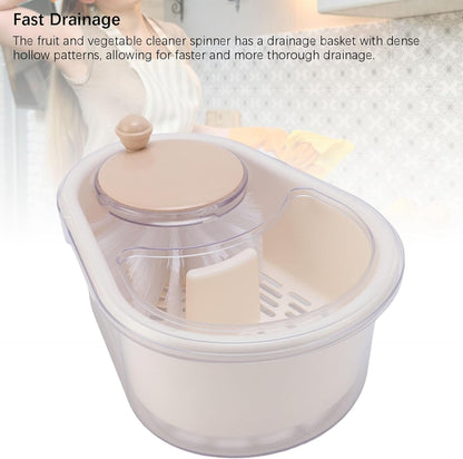Salad Spinner with Brush, Large Capacity Lettuce Spinner Lettuce Dryer with Drainage Hole, Salad Dryer for Washing, Spinning, and Draining Greens, Fruits, and Vegetables Berry