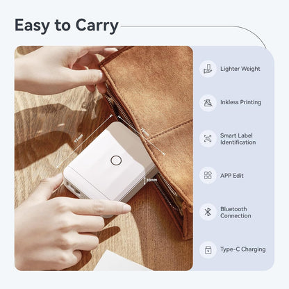 NIIMBOT D110 Mini Label Maker Machine with Tape(Pre-Cut Size 12x40mm), Portable Bluetooth Sticker Printer, Inkless Automatic Feeding One-Touch Custom Printing, Compatible with Phone Only