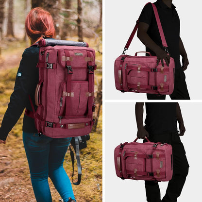 WITZMAN Canvas Backpack Vintage Travel Backpack Large Laptop Bags Convertible Shoulder Rucksack