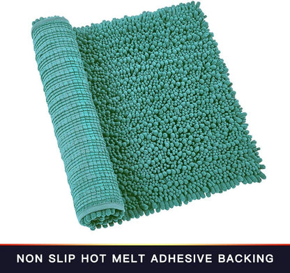 Walensee Bathroom Rug Non Slip Bath Mat (24x17 Inch Blush) Water Absorbent Super Soft Shaggy Chenille Machine Washable Dry Extra Thick Perfect Absorbant Best Small Plush Carpet for Shower Floor