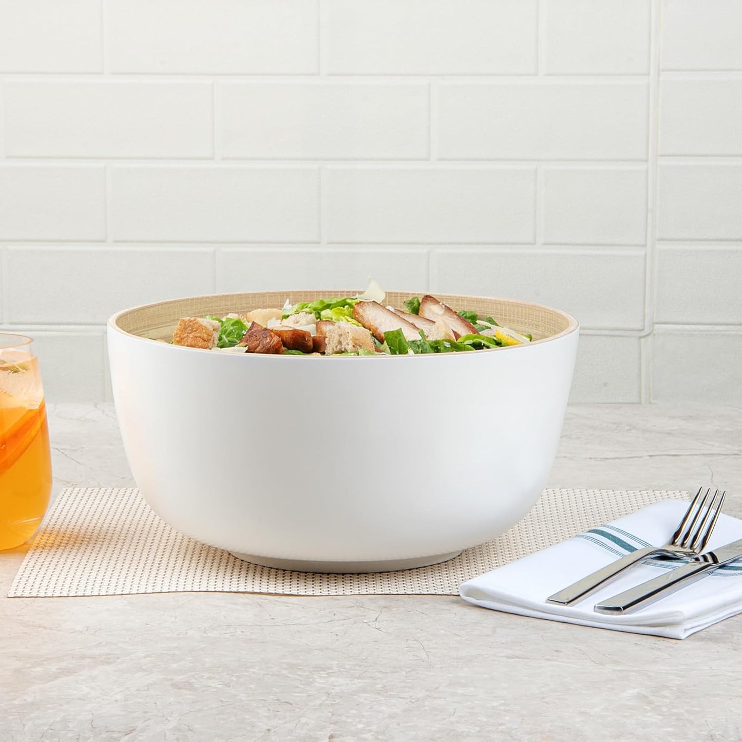 Restaurantware-Bambuddha 15 Ounce Small Salad Bowl, 1 Heavy-Duty Round Salad Bowl - Sustainable, Reusable, Black Bamboo Serving Dish, for Serving Salads, Fruits, and Appetizers