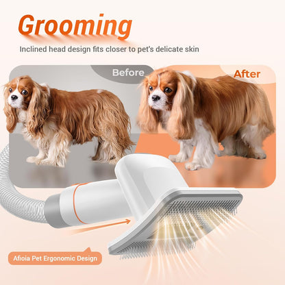 Afloia Dog Brush Vacuum Attachment, Cat Brush, Pet brush Innovative Pet Grooming kit, 1-1.5'' Hoses Diameter Universal Adapter Compatible with Most Round Vacuum Cleaners like Bissell, Eureka etc.…