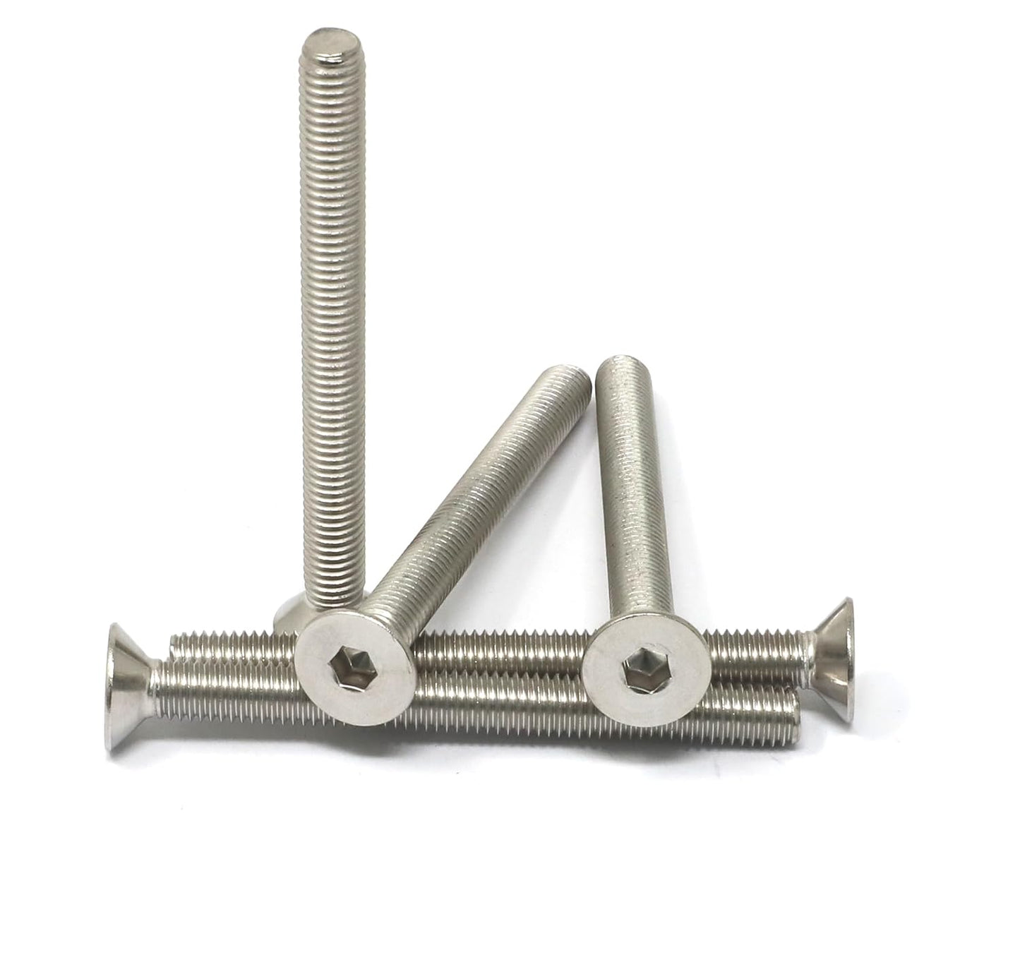 iexcell 5 Pcs M8 x 80mm Thread Pitch 1.25 mm Stainless Steel 304 Hex Socket Flat Head Cap Screws Bolts Kit