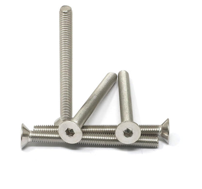 iexcell 5 Pcs M8 x 80mm Thread Pitch 1.25 mm Stainless Steel 304 Hex Socket Flat Head Cap Screws Bolts Kit