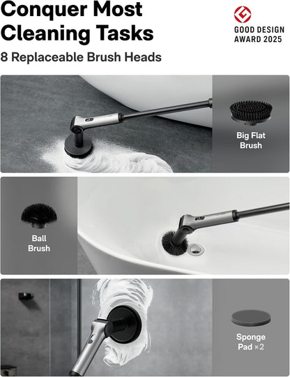 HOTO Flexi™ Electric Spin Scrubber, Bathroom Cleaner with Adjustable Angle