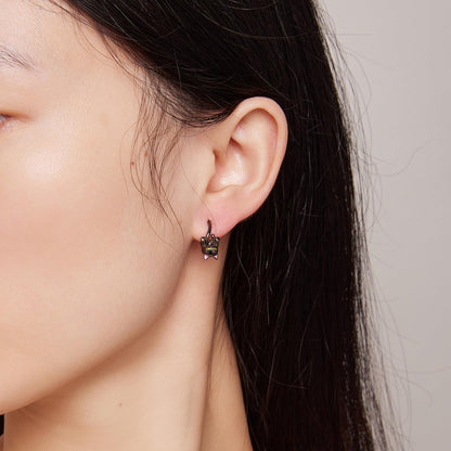 Sterling Silver Earrings VOROCO Cubic Zirconia White Gold Plated Colorful Huggie Small Hoop Earrings, Cute Butterfly Cat Hypoallergenic Earring For Women Jewelry Gifts