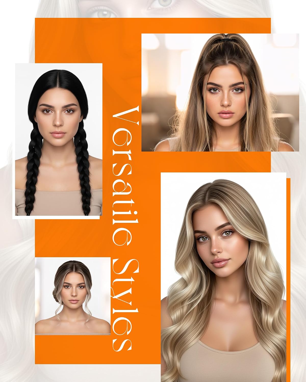 Sunny Hair PU Hole Weft Hair Extensions Black 24 Inch 100g for Daily Wear
