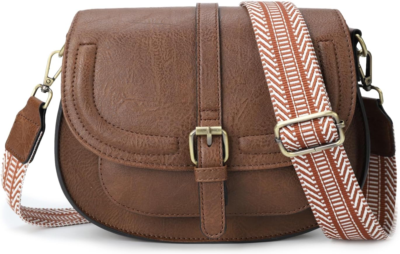 Crossbody Bags for Women Small Over the Shoulder Saddle Purses and Boho Cross body Handbags,Vegan Leather
