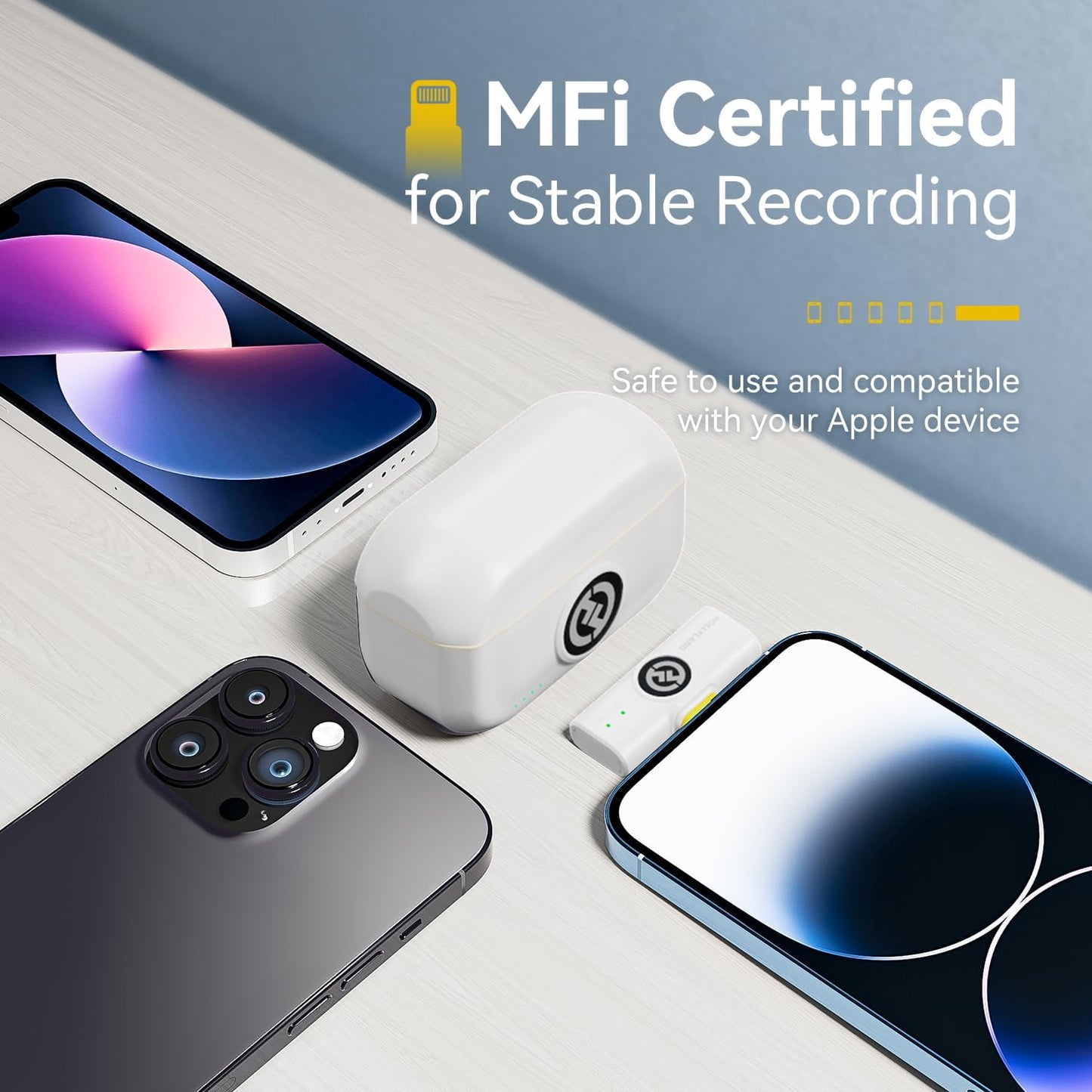 Hollyland Lark M2 Wireless Lavalier Microphone for iPhone/Android/Camera/PC/Laptop with Lightning/USB-C/Plug, 48KHz 24Bit, 1000ft Range, Noise Cancellation, 30H Battery for Video Recording, Streaming