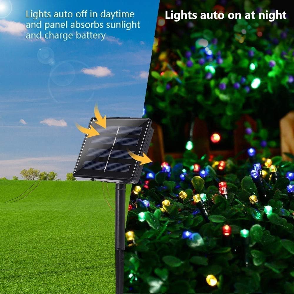 Solar String Lights Outdoor, 2 Pack Total 144 FT 400 LED Solar Fairy Lights with 8 Modes, Waterproof Outdoor String Lights for Patio, Garden, Party, Yard, Christmas, Holiday Decorations ((Multicolor) - PuriLite