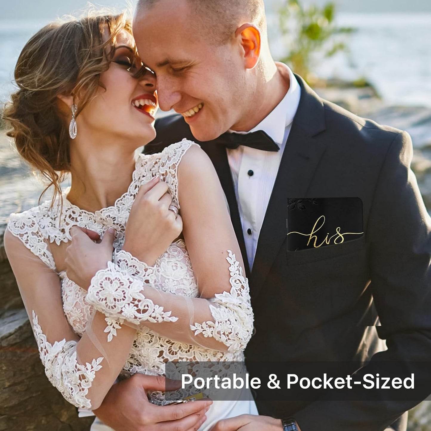 WEMATE Vow Books His and Hers,Wedding Vow Book with Gold Foil and 2 Pens, Wedding Essentials, Beautiful Wedding Present Stuff - Brown and Apricot