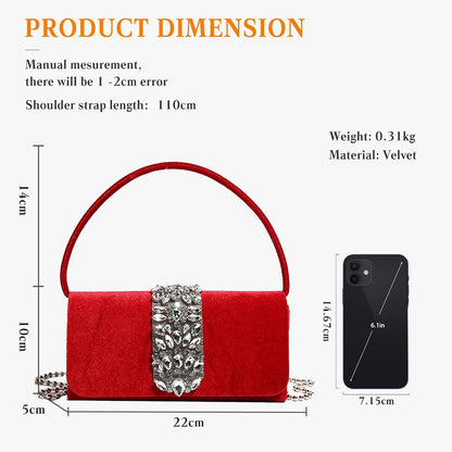 CORIOS Evening Bag for Women Rhinestone Clutch Bag Sparkly Crystal Handbag Bridal Wedding Purse Glitter Shoulder Bag