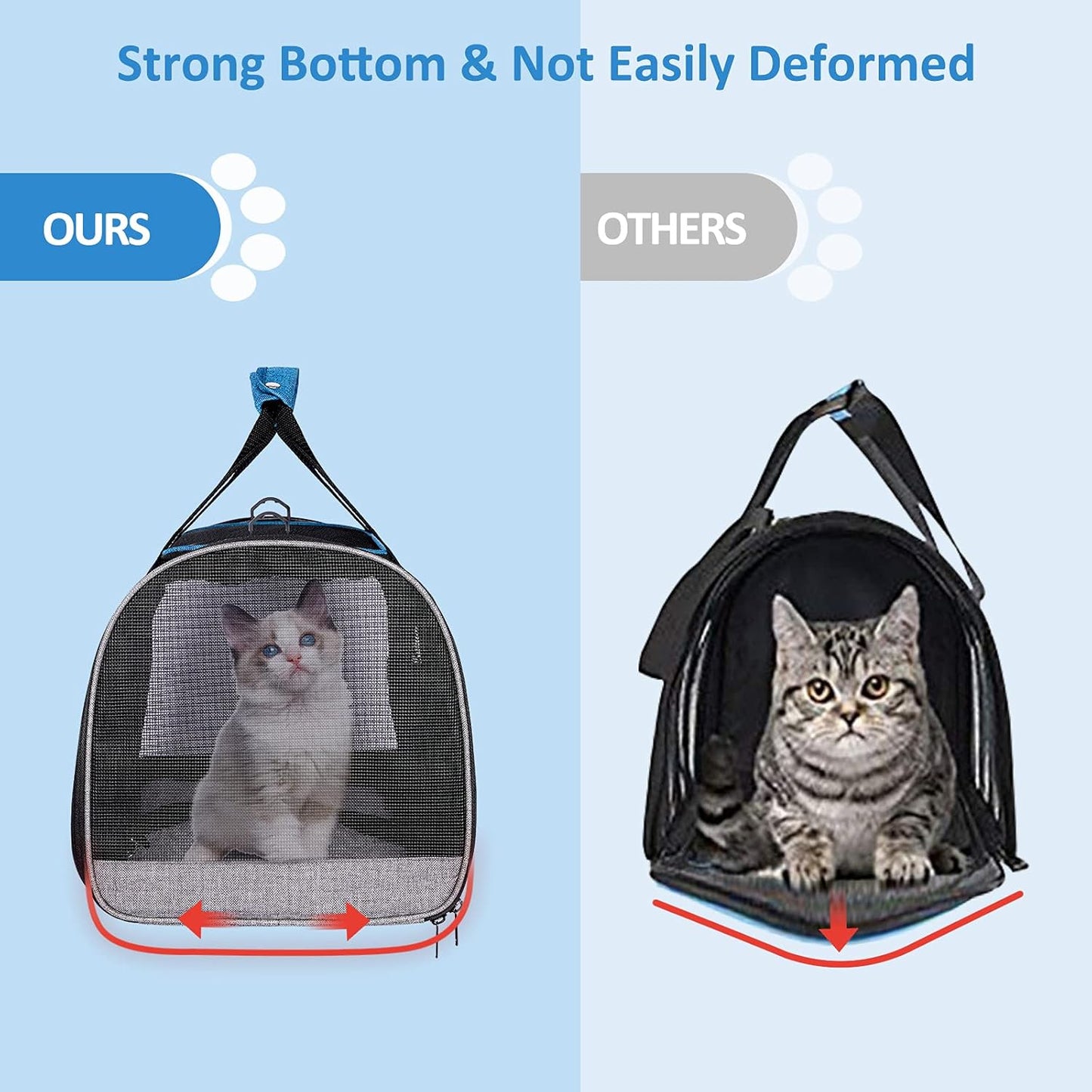 BurgeonNest Cat Carriers for Medium Cats Under 25 lbs, Pet Carrier for Cats with Unique Side Bag,Top Load Small Pet Carrier Soft-Sided Escape Proof with 4 Ventilated Windows