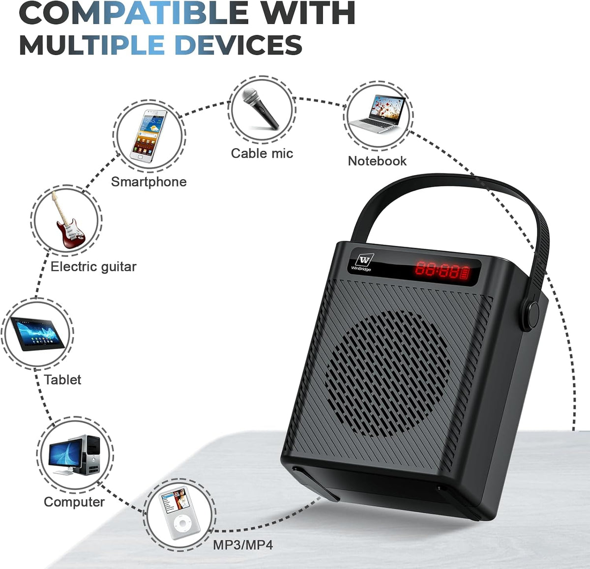 Voice Amplifier with Wireless Handheld Microphone 40W