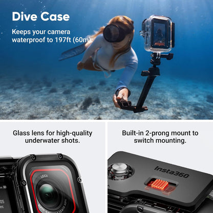Insta360 Ace Pro 2 Get-Set Bundle- 8K Waterproof Action Camera Co-Engineered with Leica, 1/1.3" Sensor, Dual AI Chip, Leading Low Light, Superior Audio, Flip Screen & AI Editing, Dual Battery