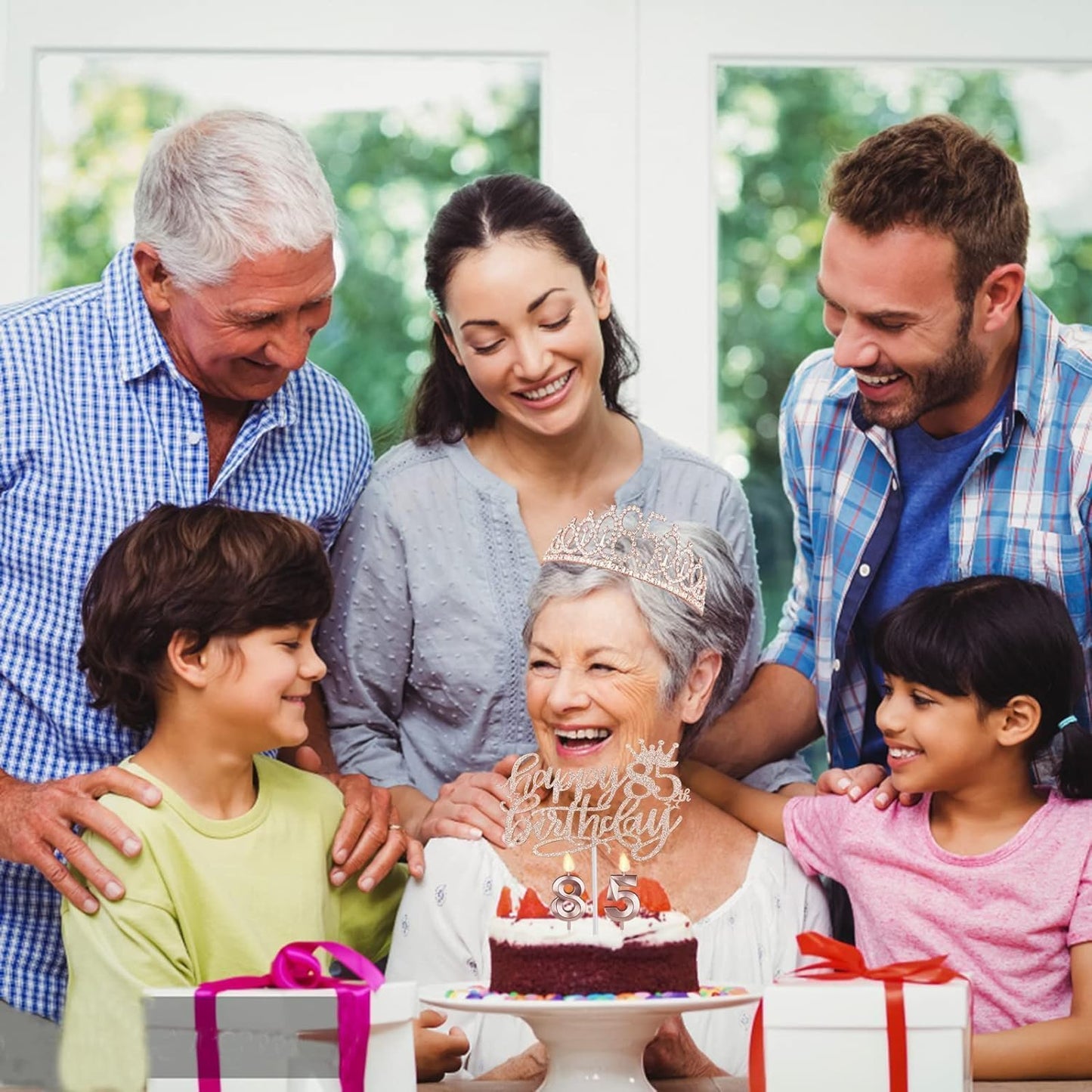65th Birthday Decorations for Women, Including 65th Birthday Sash and Crown, Cake Topper and Candles, Number Balloons Rose Gold, 65 Year Old Gifts for Women