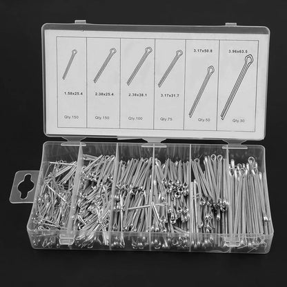 OLCANA 25 Pieces Cotter Pin Assortment Kit 5 Size M1.2 -M3.5 Stainless Steel R Hitch Pin Clips for Tractor Truck Tillage Machine, Retaining Pins