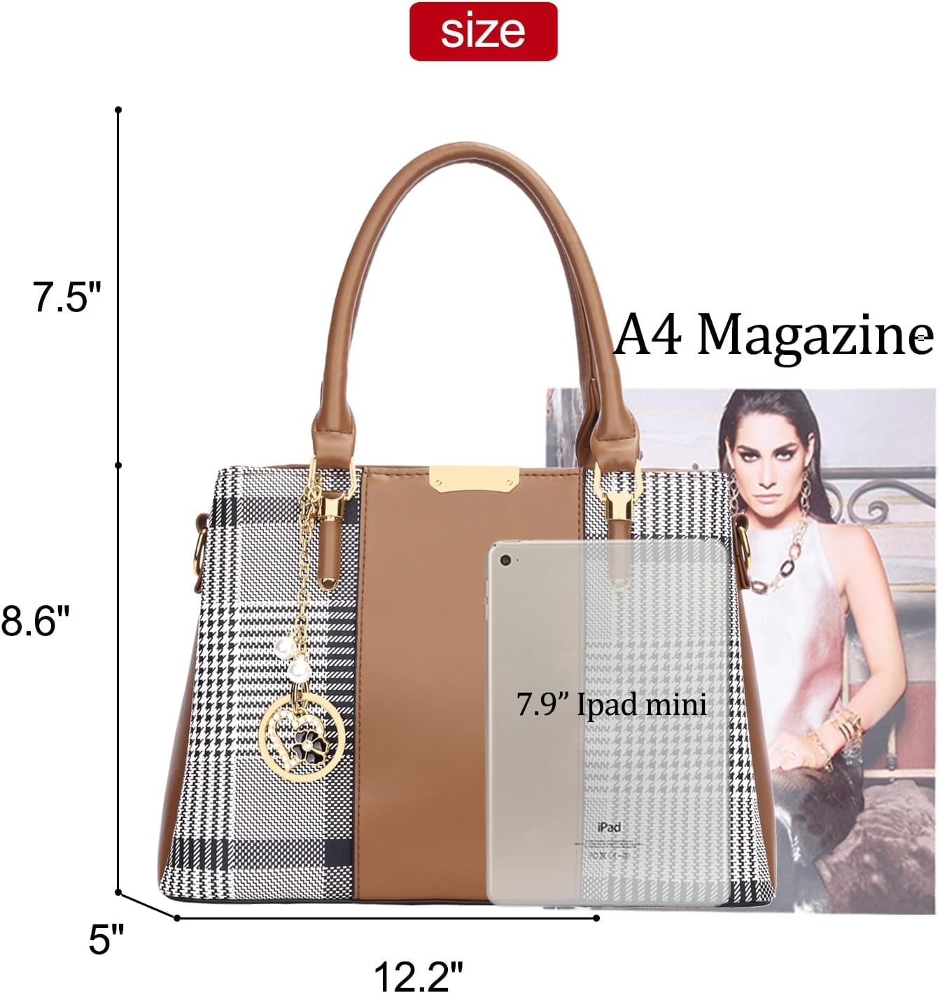KKXIU Trendy Tote Bag for Women Lightweight Oxford Big Capacity Shoulder Purses and Handbags